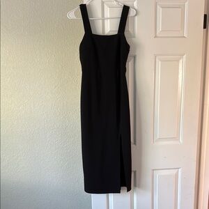 Petal & Pup Black Sheath Midi Dress with Slit